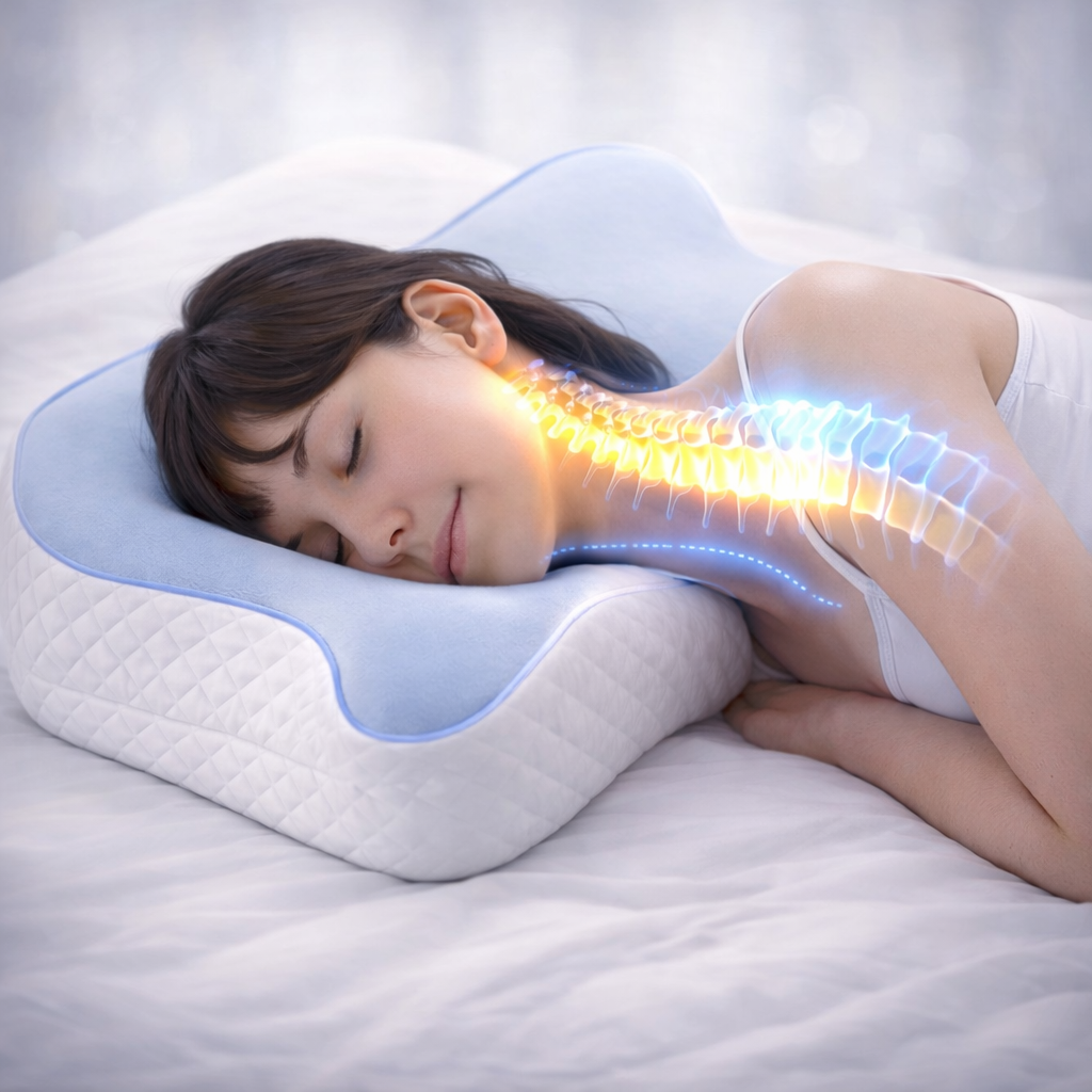 PODUSZKA ORTOPEDYCZNA DO SPANIA NA BOKU BRZUCHU BÓLE KARKU PROFILOWANA MEMORY DUŻA XL