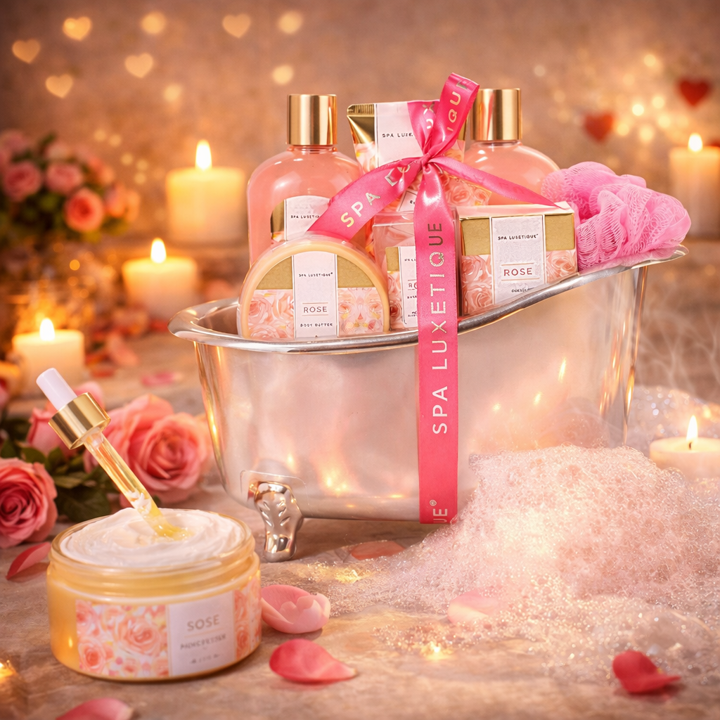 KOSMETYKI ZESTAW PREZENTOWY DLA KOBIET NA WALENTYNKI DOMOWE SPA