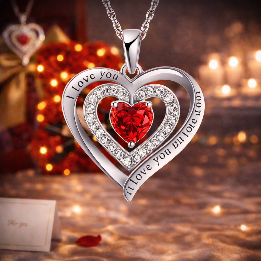 Prezent Dla Kobiet Miś Z Róż + Wieczna Róża W Szkle + Naszyjnik Serce Zapakowane Na Prezent