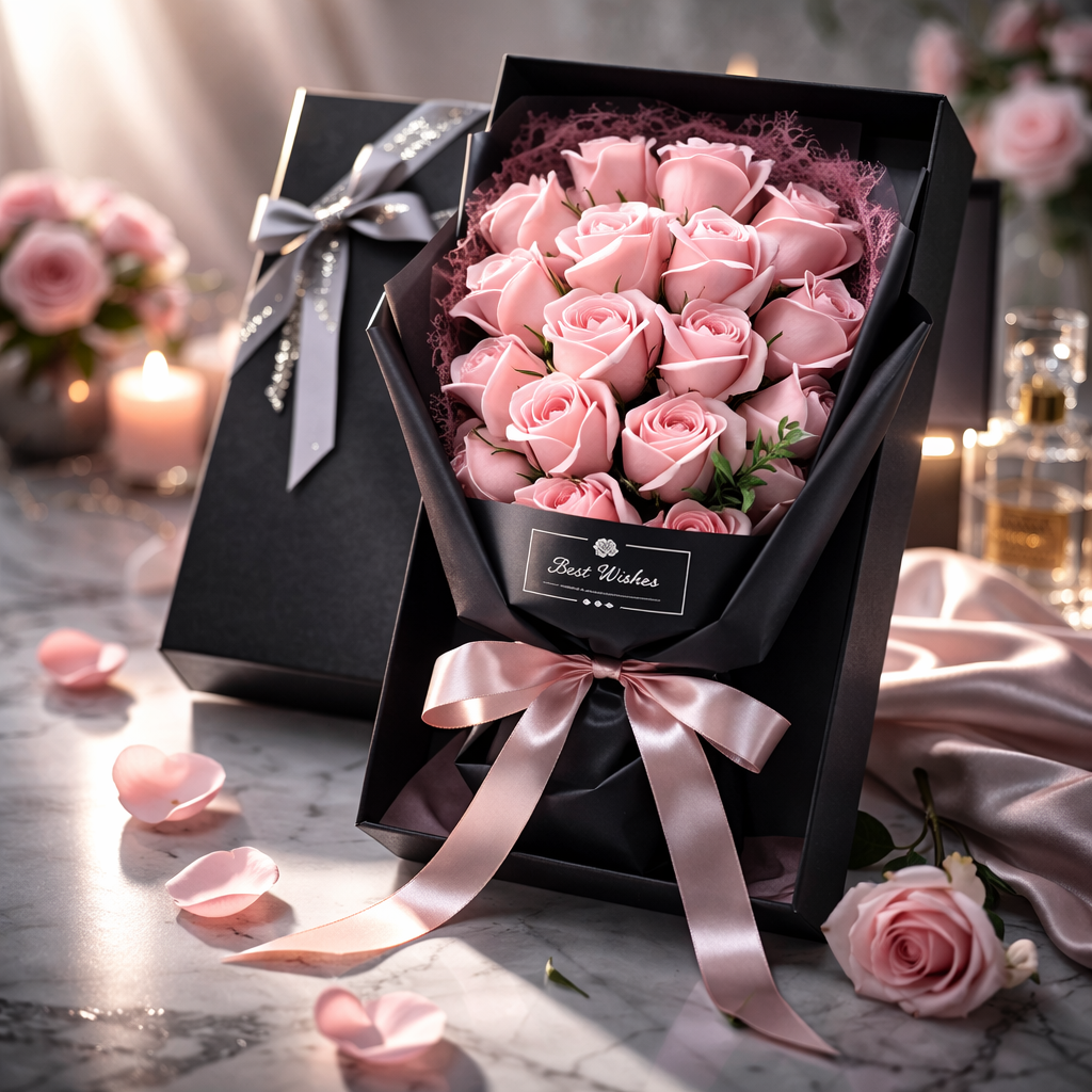 Bukiet Róż Mydlanych XXL Prezent Dla Kobiet Pachnące Kwiaty 18 RÓŻ 35x18cm