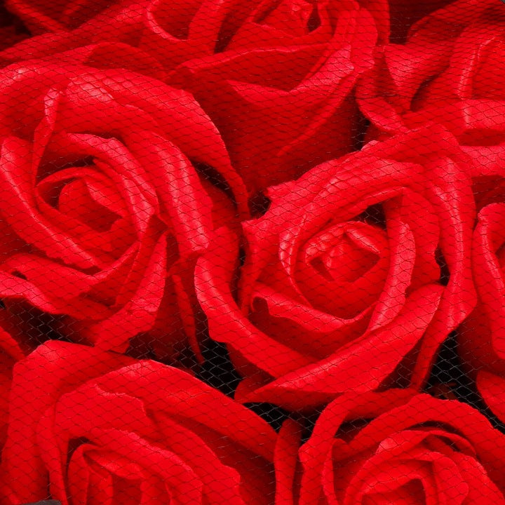 Bukiet Kwiaty Mydlane Prezent Na Walentynki Duży XL 32 Czerwone Róże Wstążka