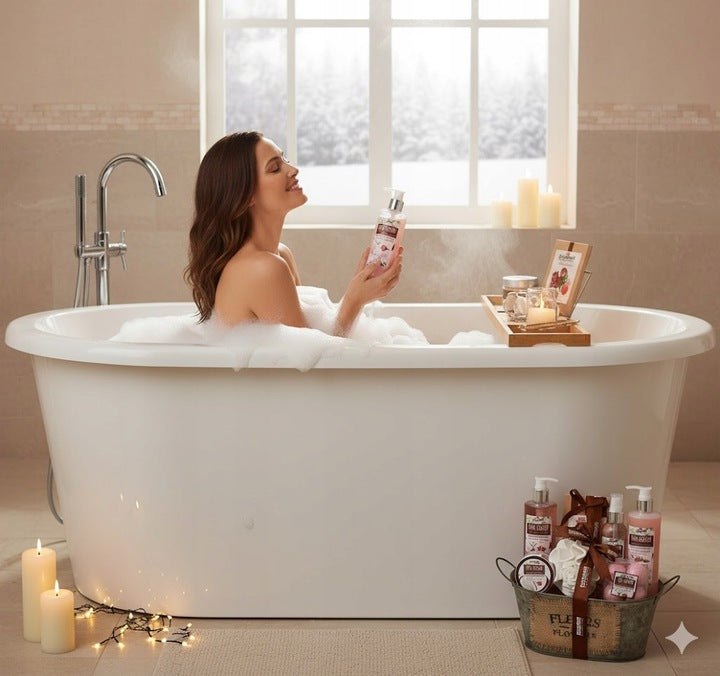 KOSZ PREZENTOWY KOSMETYKI DLA KOBIET TRUSKAWKA KOKOS