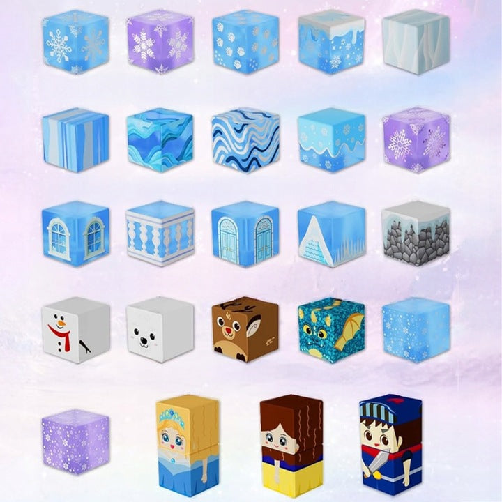 MAGNETYCZNE KLOCKI KONSTRUKCYJNE 3D ZAMEK ŚNIEŻNY PREZENT DLA DZIECI