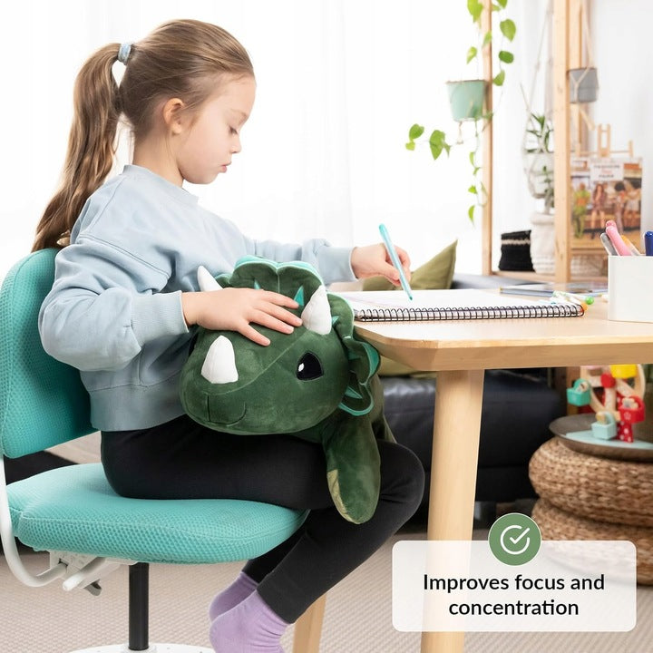 PLUSZAK OBCIĄŻENIOWY ZABAWKA SENSORYCZNA PRZYTULANKA DLA DZIECI DINOZAUR