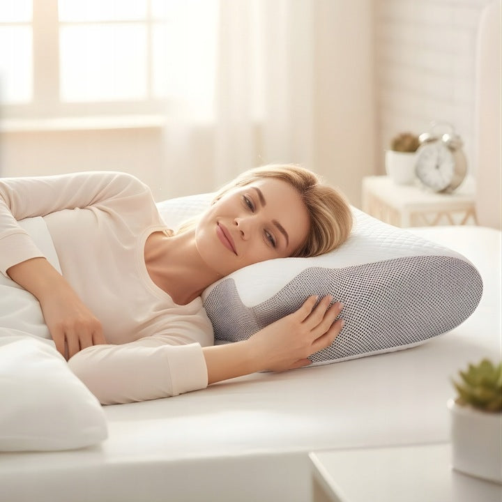 PODUSZKA ORTOPEDYCZNA DO SPANIA NA BOKU BRZUCHU BÓLE KARKU PROFILOWANA MEMORY DUŻA XL