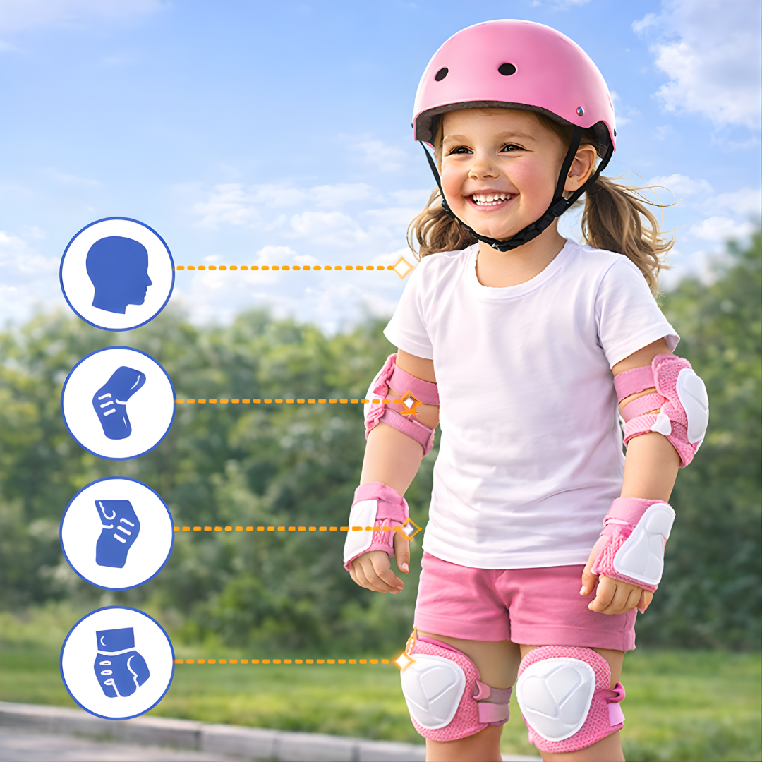 Zestaw ochronny dla dzieci 7w1 – kask + ochraniacze