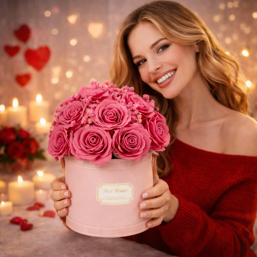 KWIATY MYDLANE FLOWER BOX 21szt PACHNĄCE BUKIET PREZENT WALENTYNKI