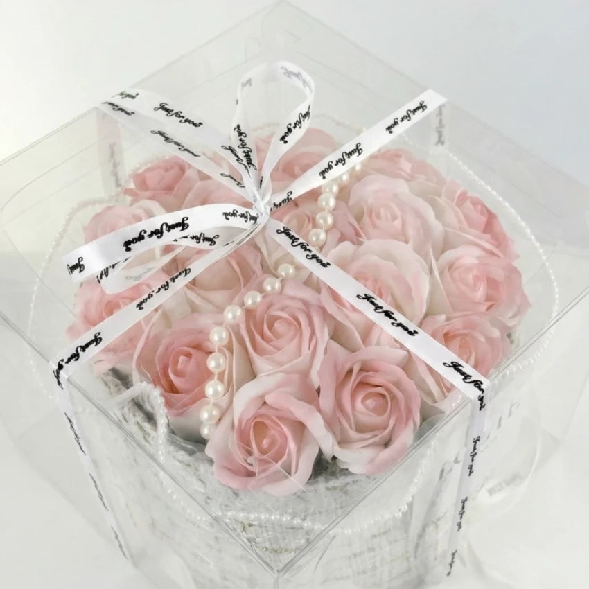 KWIATY MYDLANE FLOWER BOX DUŻY BUKIET PREZENT NA Dzień Mamy ŚWIECĄCE LED