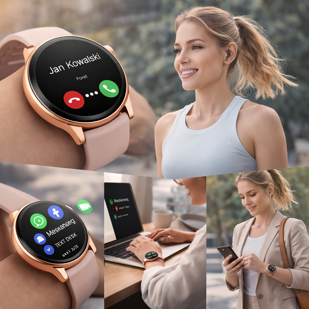 SMARTWATCH DAMSKI 5 PASKÓW GRATIS WODOODPORNY MENU JĘZYK POLSKI