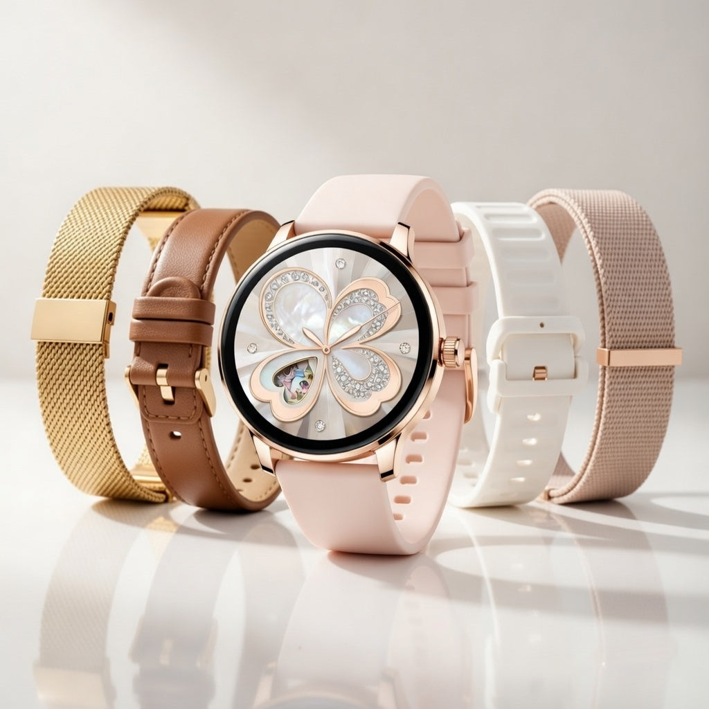 SMARTWATCH DAMSKI 5 PASKÓW GRATIS WODOODPORNY MENU JĘZYK POLSKI