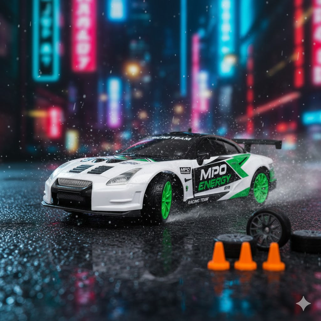 SAMOCHÓD ZDALNIE STEROWANY AUTO SPORTOWE RC DO DRIFTU 15KM/H ZESTAW PREZENT