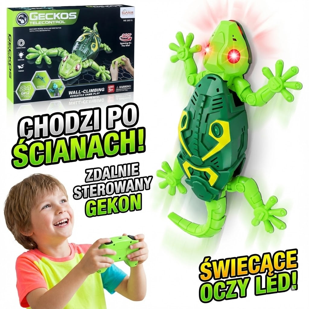 GEKON ZDALNIE STEROWANY NA PILOTA CHODZĄCY PO ŚCIANACH